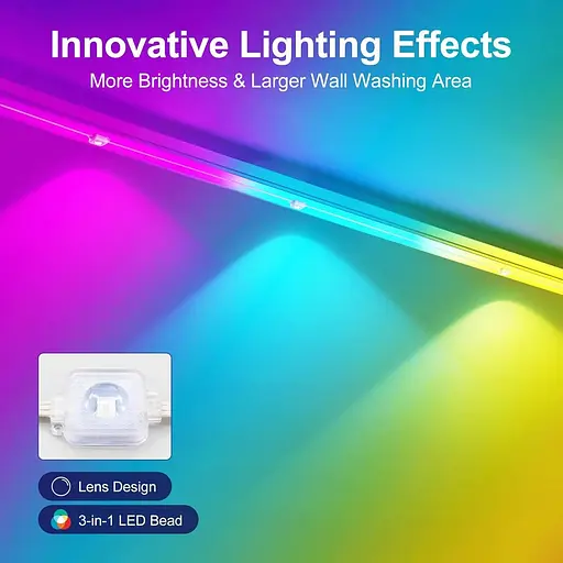Постоянное уличное освещение 15 м, интеллектуальные карнизные светильники RGBIC 30 светодиодов, изменяющие цвет гирлянды, несколько р - фото 3