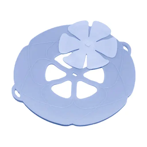 Силіконова кришка шумівка невикипайка непроливайка для каструлі, сковороди Ø 29 см, Kitchen Master Блакитний 86148 - фото 1