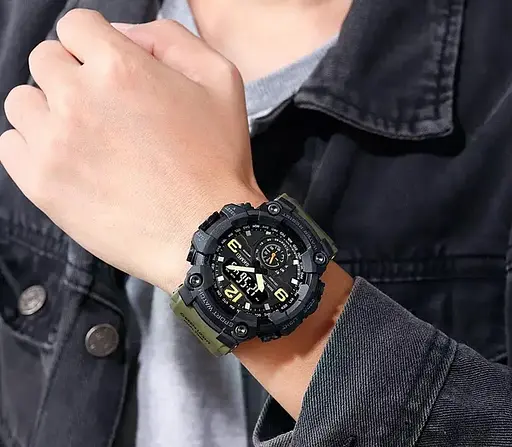 Чоловічий спортивний наручний годинник Skmei 1637 водонепроникні (Зелений) - фото 5