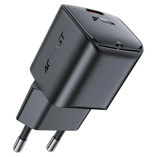 Мережевий зарядний пристрій Acefast A73 mini PD20W GaN USB-C charger чорний - фото 1