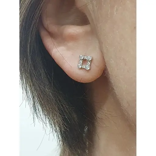 Срібні пуссети Vegas з фіанітами. 20223Р - фото 2