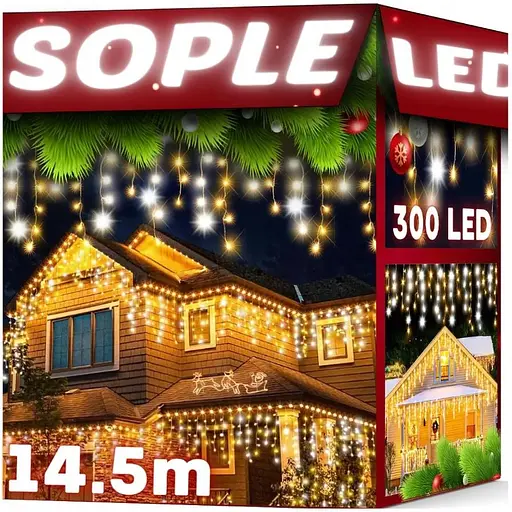 Уличная гирлянда бахрома 14.5 м 300 LED