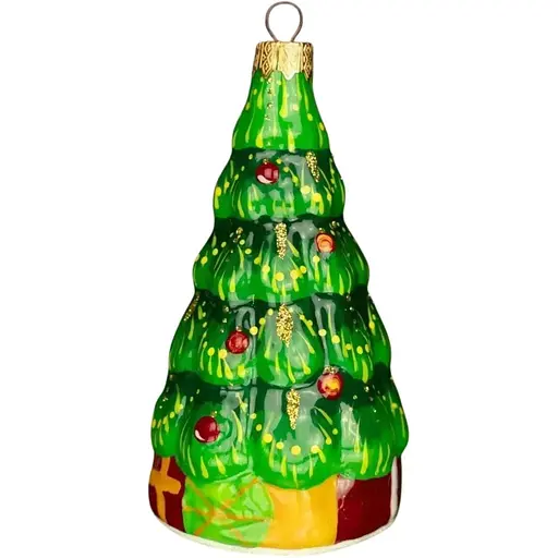 Ялинкова прикраса Різдвяні історії Ялинка з подарунками скло (4820001045703)