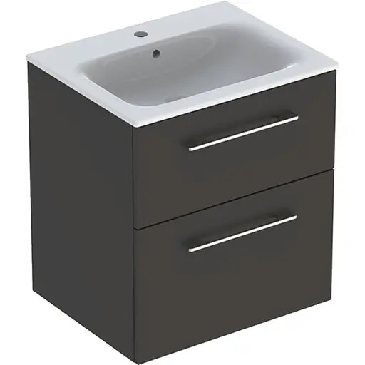 Тумба з умивальником Geberit Selnova Square Slim rim 60 Anthracite 501.237.00.1 Антрацит - фото 1