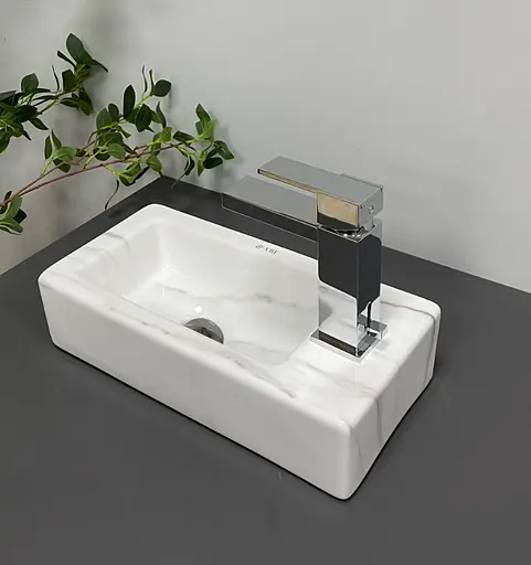 Умивальник VBI Komo L calcatta накладний підвісний VBI-015620, Мармур - фото 2