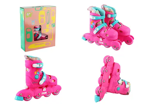 Ролики, розмір 26-29, рожевий, PU колеса, діаметр коліс 6 см