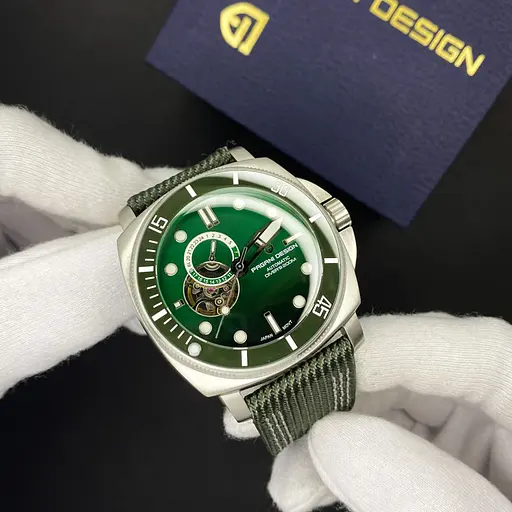 Наручний годинник чоловічий PD-1736 Silver-Green Pagani Design acs0031180 - фото 5