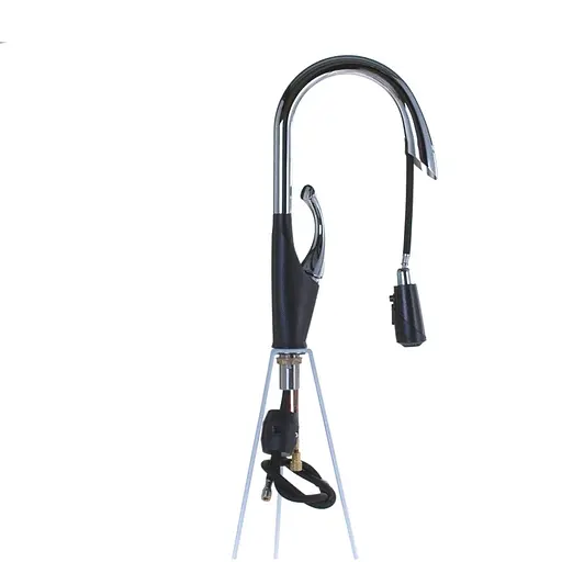 Cмеситель для кухни с выдвижным изливом черный "Лебедь" Nett SWB-435 Черный - фото 3