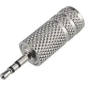 Переходник штекер папа 2.5 стерео- гнездо мама 3.5 стерео корпус металлический - фото 1