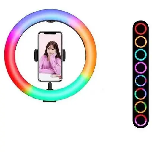 Кільцева RGB-лампа 34 см WH34 різнобарвна - фото 1