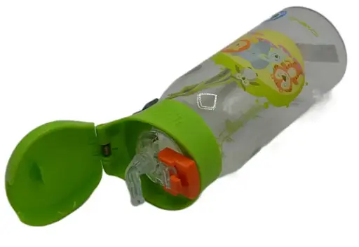 Пляшка для води Casno 400 мл KXN-1195 Зелена (Малята-звірята) з соломинкою (KXN-1195_Animals) - фото 4