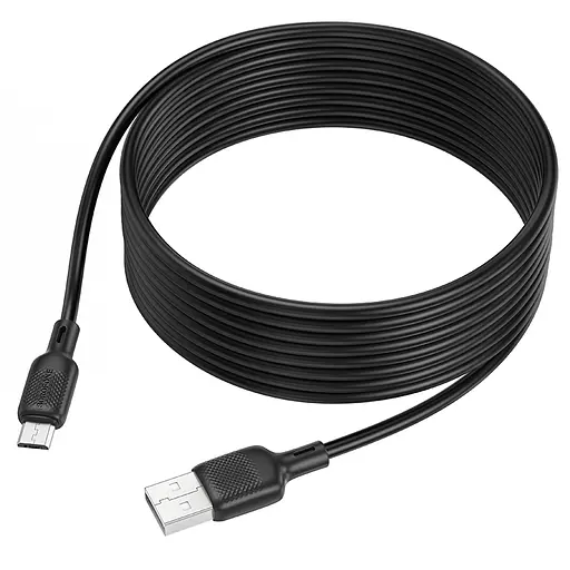 Кабель BOROFONE BX113 Lenny silicone charging data cable Micro(L=3M) Black - фото 5