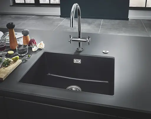 Кухонна мийка Grohe Granite Black 610 x 457 мм 31655AP0, Чорний - фото 5