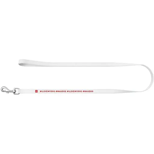 Повідець для собак Waudog Design шкіряний малюнок "Я люблю свою собаку", XXS-XS білий - фото 2