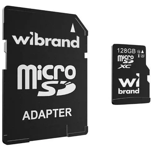 Карта пам'яті Wibrand microSDXC 128GB Class 10 UHS-I U3 + SD адаптер (WICDHU3/128GB-A)