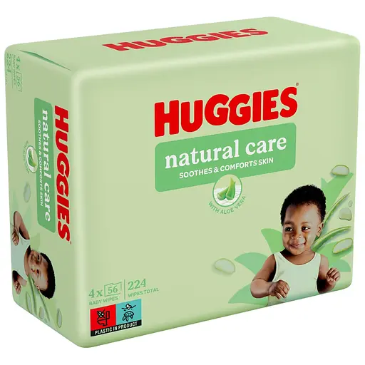 Влажные салфетки Huggies Natural Care 224 шт (4 уп. по 56 шт.)