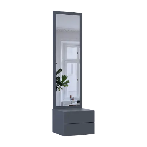 Тумба с зеркалом Doros Сола Графит ДСП / зеркало 45х40х168.6 (44900342) - фото 4