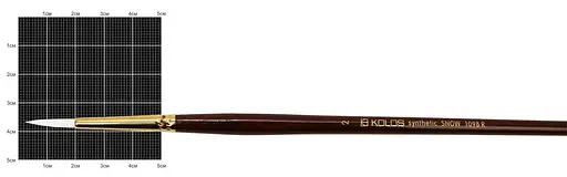 Пензель синтетика кругла Snow 1098R № 2 довга ручка Kolos - фото 2