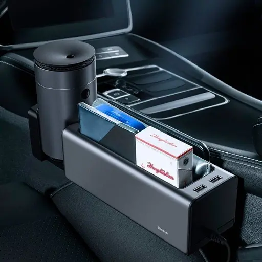 Органайзер для автомобиля Baseus Deluxe Metal Armrest Console Organized черная (CRCWH-A01) - фото 3