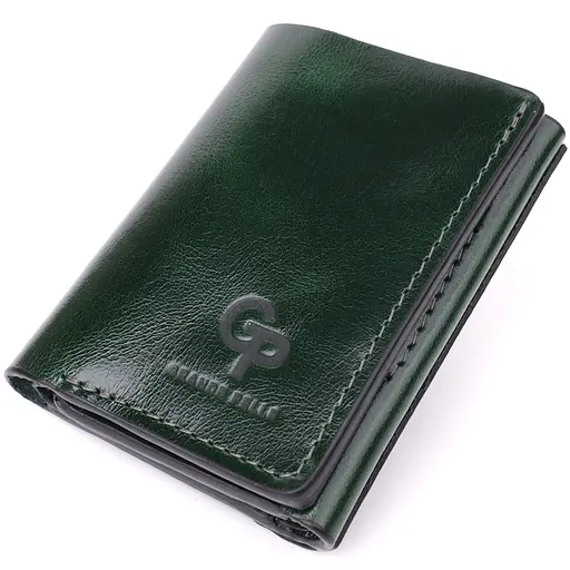 Отличный кошелек в три сложения из натуральной гладкой кожи Grande Pelle 7.5х10х2 см acs0029666 - фото 1