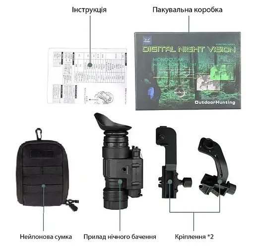 Монокуляр ночного видения Night Vision PVS-14 4х с J-arm креплениями на шлем - фото 8
