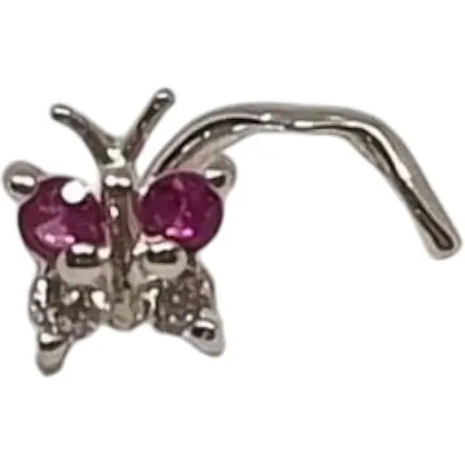 Серебряная серьга-пирсинг в нос Dear. 1041.4С Розовый