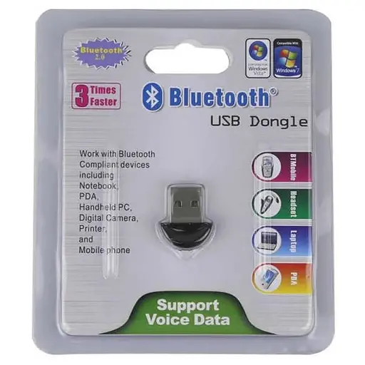 Bluetooth-адаптер AnyCast USB блютуз ресивер Bluetooth 2.0 Dongle Black (av198) - фото 1