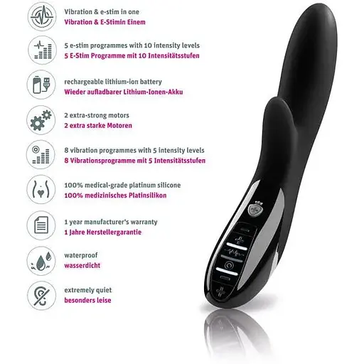 Вібратор-кролик з електростимуляцією Mystim Daring Danny eStim Black - фото 8