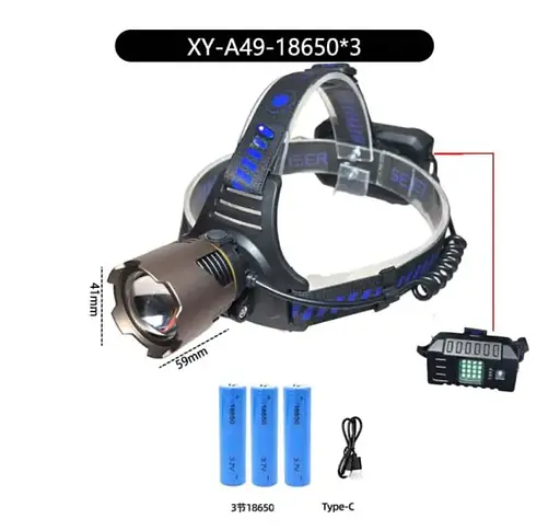 Потужний налобний ліхтар Bailong A49-TG акумуляторний LED - фото 3