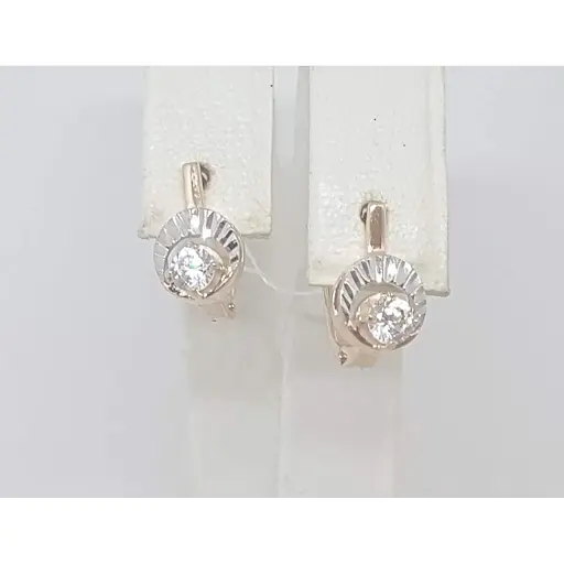 Золоті сережки Імперія золота з фіанітами. СВ874И - фото 3