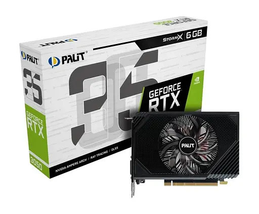 Видеокарта Palit RTX 3050 6GB STORMX (NE63050018JE-1072F) (GDDR6, 96 bit, PCI-E v4.0 x8) - фото 2