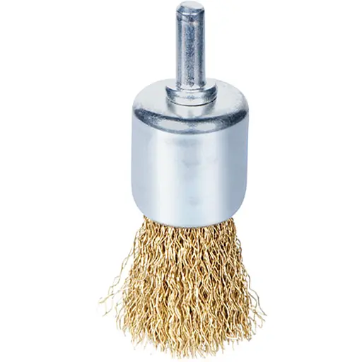 Щетка проволочная конусообразная Sigma Ø25мм хвостовик Ø6мм (латунированная) (9017021) - фото 1