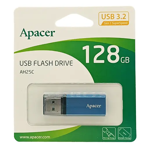 Флеш-накопитель Apacer USB 3.2 Gen 1 AH25C 128GB голубой - фото 2