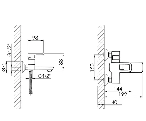 Смеситель для ванны Lidz Wawel 006 (k35) LDWAW006CRM45388 - фото 3