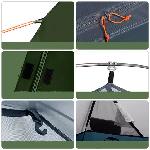 Одноместная палатка Naturehike Cycling 1 NH18A095-D 210T (Темно-зеленый) - фото 7