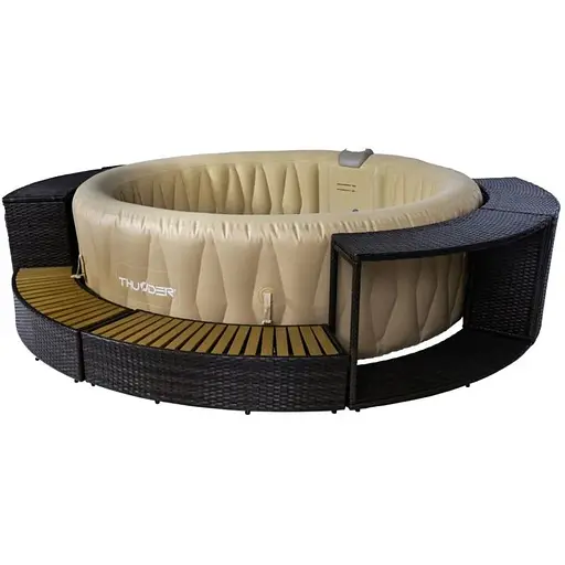 Джакузи-SPA надувная Thunder LATTE 6-местная коричневая мебель из ротанга 8 шт. (LATTE-FULL-BROWN) - фото 1