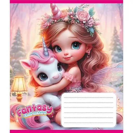 Зошит учнівський "Мій єдиноріг" Leader 012-520170L-3 в лінію, 12 аркушів - фото 1