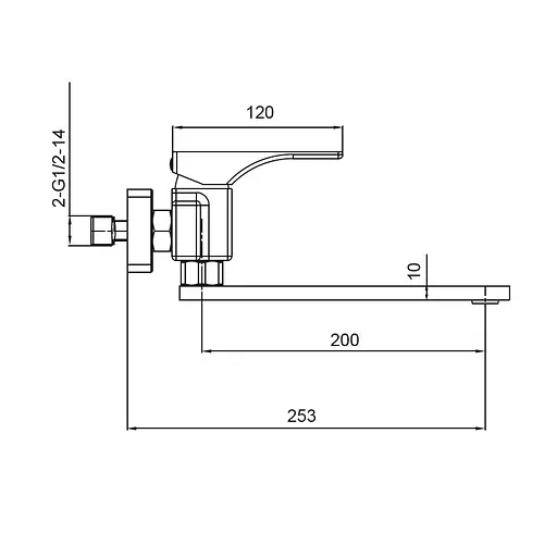 Змішувач для кухні настінний Koer KB-73010-01 KR3490 Хром - фото 2