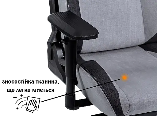 Геймерское кресло GT Racer черное со светло-серым (X-8005 Light Gray/Black Suede) - фото 7