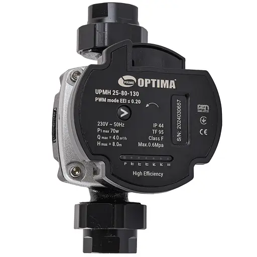 Насос циркуляционный энергосберегающий Optima PRIME UPMH 25-80AUTO 130 мм + гайки - фото 2