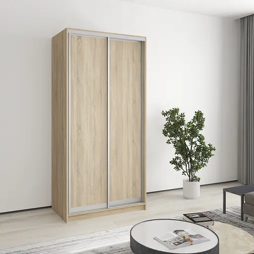 Шкаф-купе двухдверный MebelStar Стандарт AL 2ДСП 100x60x210 см Дуб сонома (MBS-2315)