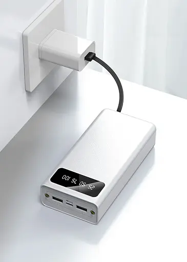 Зовнішній акумулятор Power On 30000mAh Універсальна батарея (Білий) - фото 3