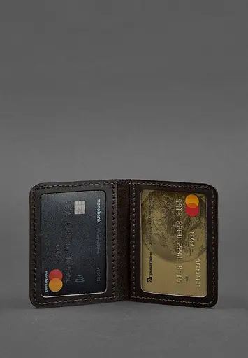 Кожаная обложка для ID-паспорта и водительского заседания 4.0 карбон коричневый - фото 3