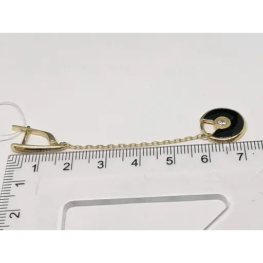 Золотые серьги Империя золота с фианитами и эмалью. СВ790И - фото 5