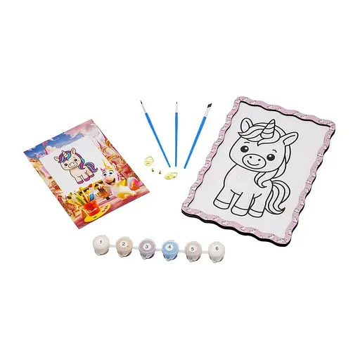 Дитячий набір для розпису по дереву "Єдиноріг" PuzzleOK Puz-22981 формат А5 - фото 3