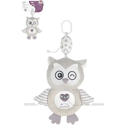 Іграшка музична Funmuch підвіска Совеня зі світловими ефектами (FM888-20) - фото 3