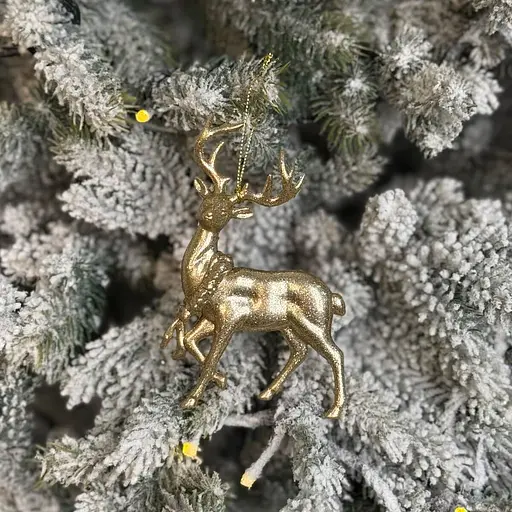 Елочная игрушка MIS LT Олень 8,5х13х3 см золотой - фото 2