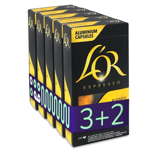 Кава мелена L'OR Espresso Biondo Intensity #4 капсули 260 г (5 шт. х 52 г)