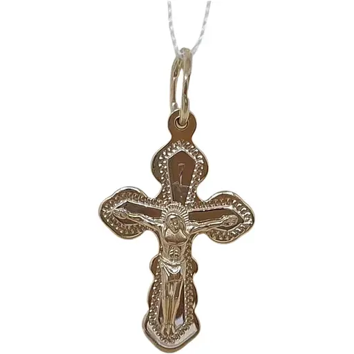 Золотий хрестик Харківська ювелірна фабрика. Розп'яття Христа. 117-А евр