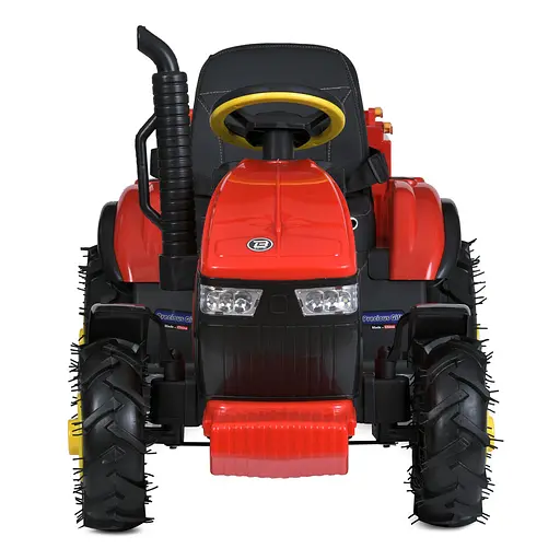 Дитячий електротрактор Bambi з причепом M 4619ABLR-3, червоний — потужний, музичний, на гумових колесах - фото 2